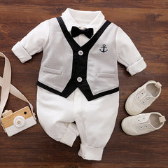 Gentleman's Baby Clothes, Long-sleeved Baby Clothes, Gentleman's Romper