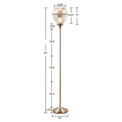 Uplight Floor Lamp with Mercury Glass Shade - Gold