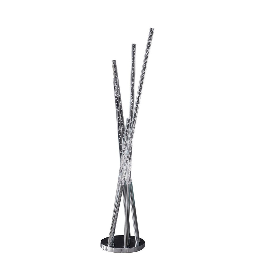 Carina Modern 5 Acrylic Upright Legs Stix Led Silver Metal Floor Lamp