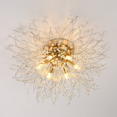 Crystal Flush Mount Ceiling Light - Golden