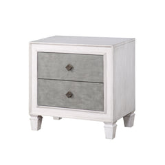 Rustic Gray & White Finish Nightstand