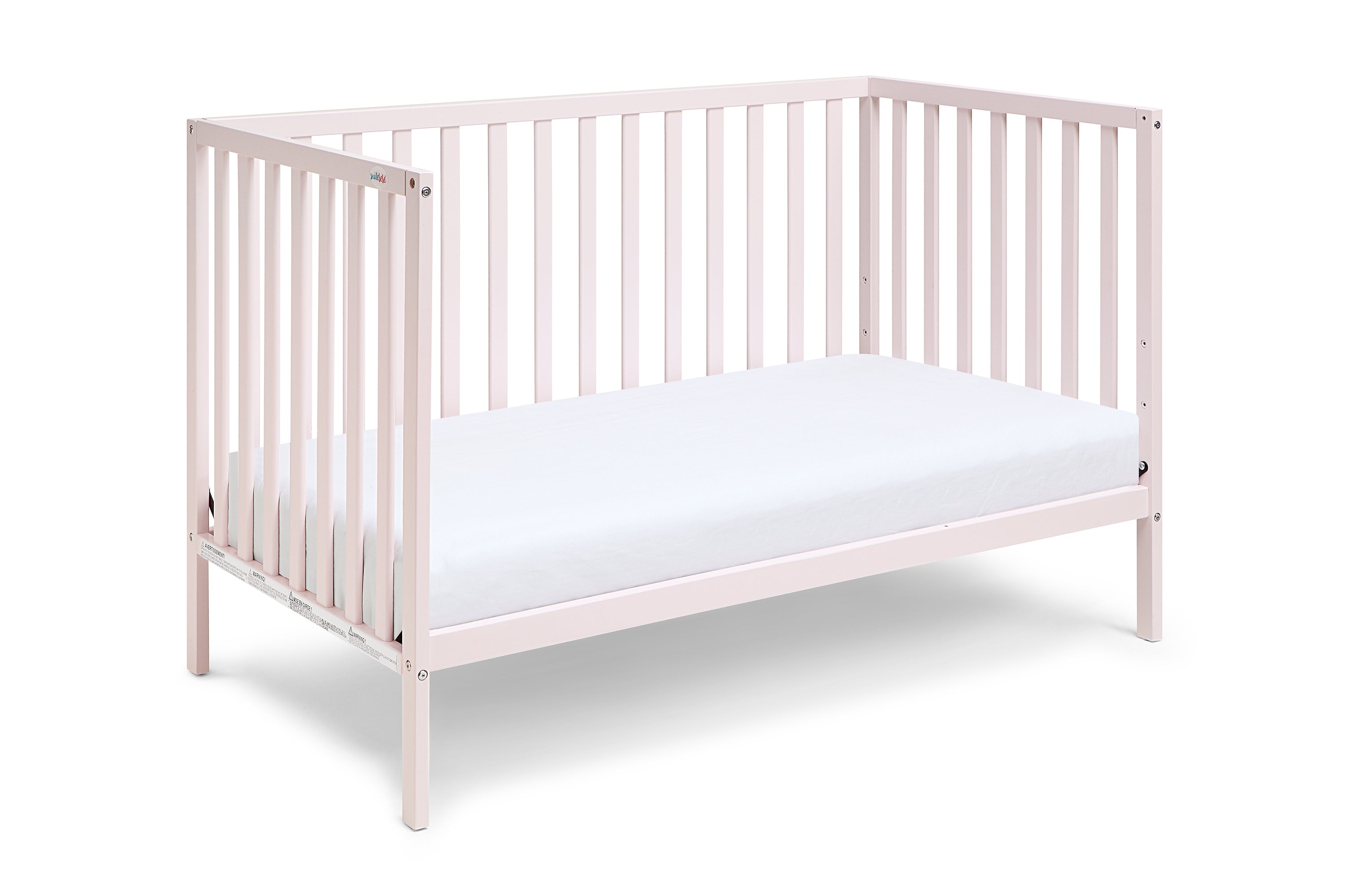 Pastel Pink 3-in-1 Convertible Island Crib