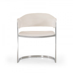 Contemporary White Leatherette Dining or Accent Chair