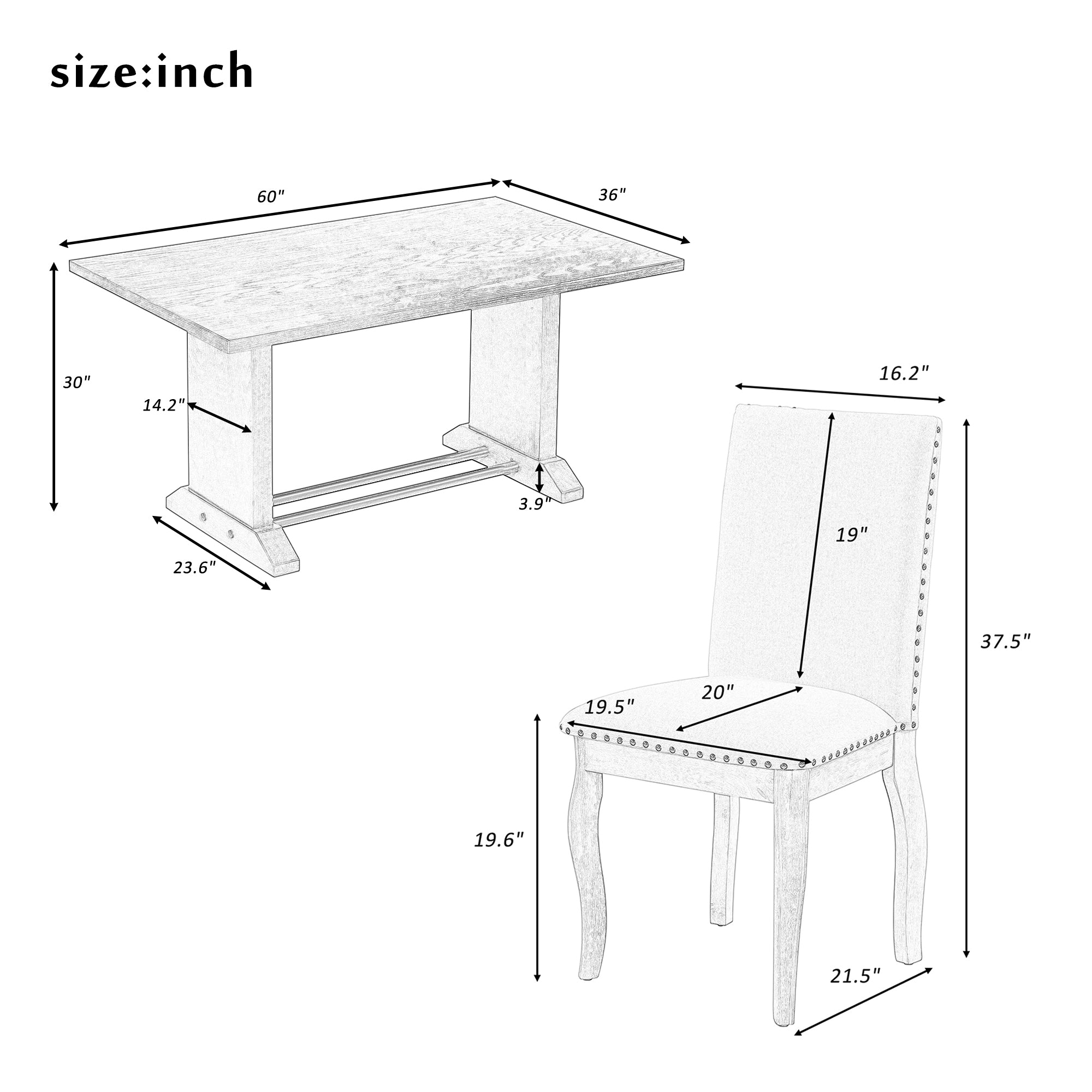 Wood dining table