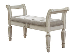 French Style Traditional Accent Bench - Antique White