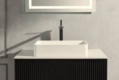 21.25'' x13.75'' Matte white Bathtoom Vessel Basin Artificial Stone Solid Surface Countertop Sink 540x350MM