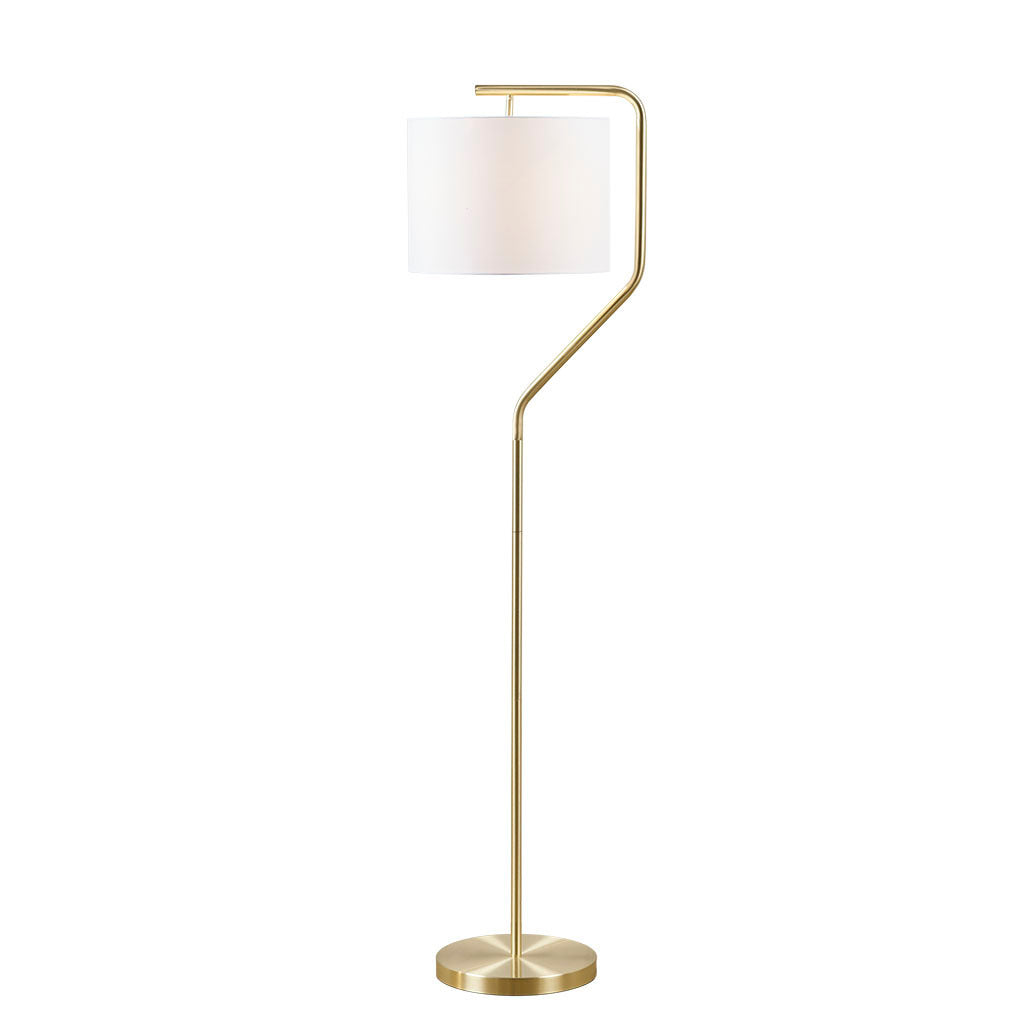 Angular Arched Metal Floor Lamp - Gold