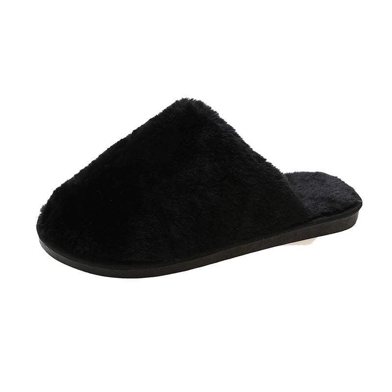 Women Flat Plush Slippers Ladies Footwear with Anti Slip Rubber Sole