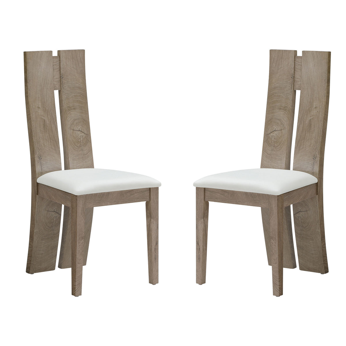 Dining Chair Set of 2 MDF, sponge .PU Leather Upholstered Cushion Seat Wooden Back Side Chairs Wood Armless Dining Chairs with High Back