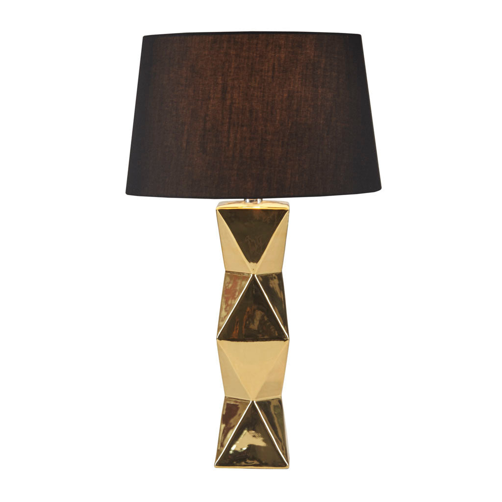 Kenlyn Geometric Ceramic Table Lamp - Gold