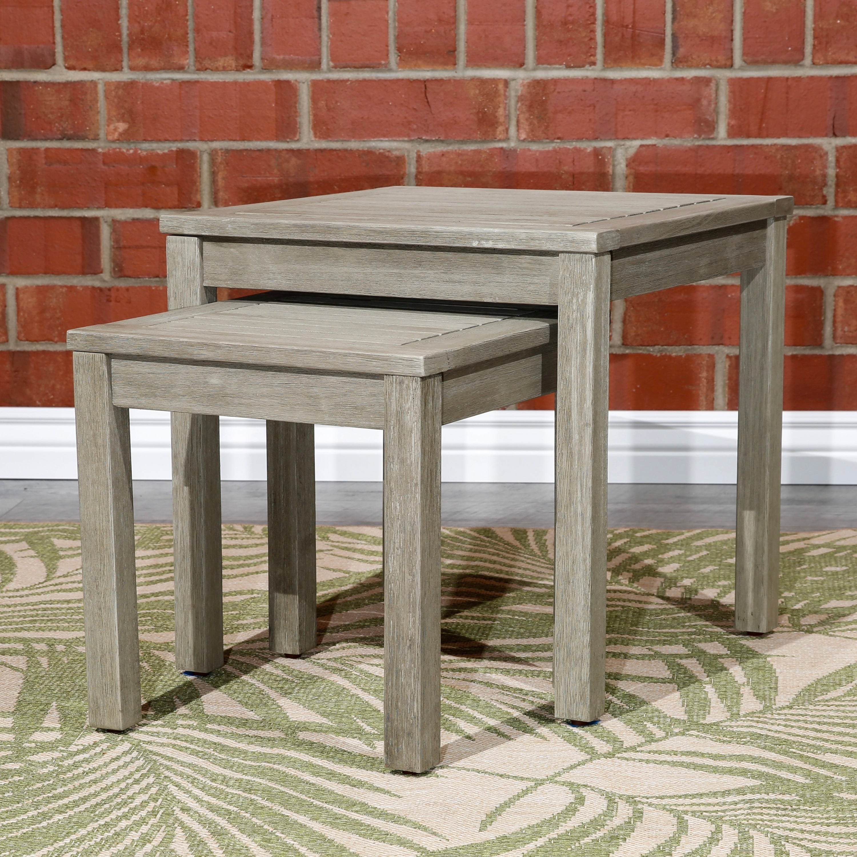 2-Piece Eucalyptus Nesting Table Set - Driftwood Gray