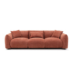 Mid Century Modern Couch 3-Seater Sofa - Orange