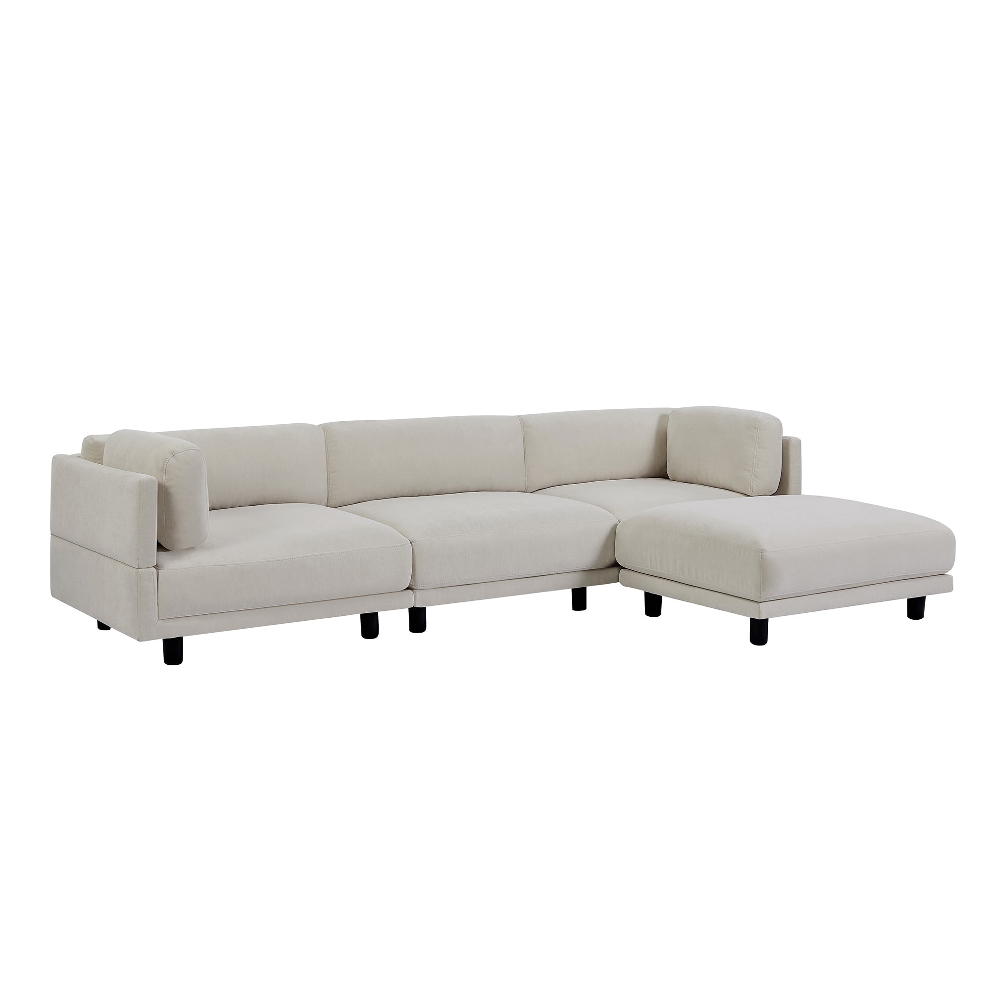 Upholstery Convertible Sectional Sofa, L Shaped Couch with Reversible Chaise - Beige