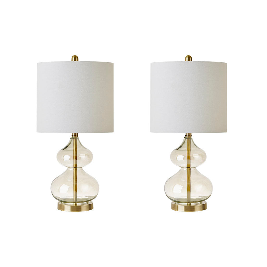 Curved Glass Table Lamp (Set of 2) - Gold