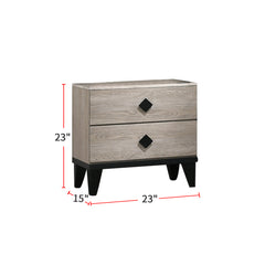 Nightstand With 2 Drawers Storage in Cream Finish