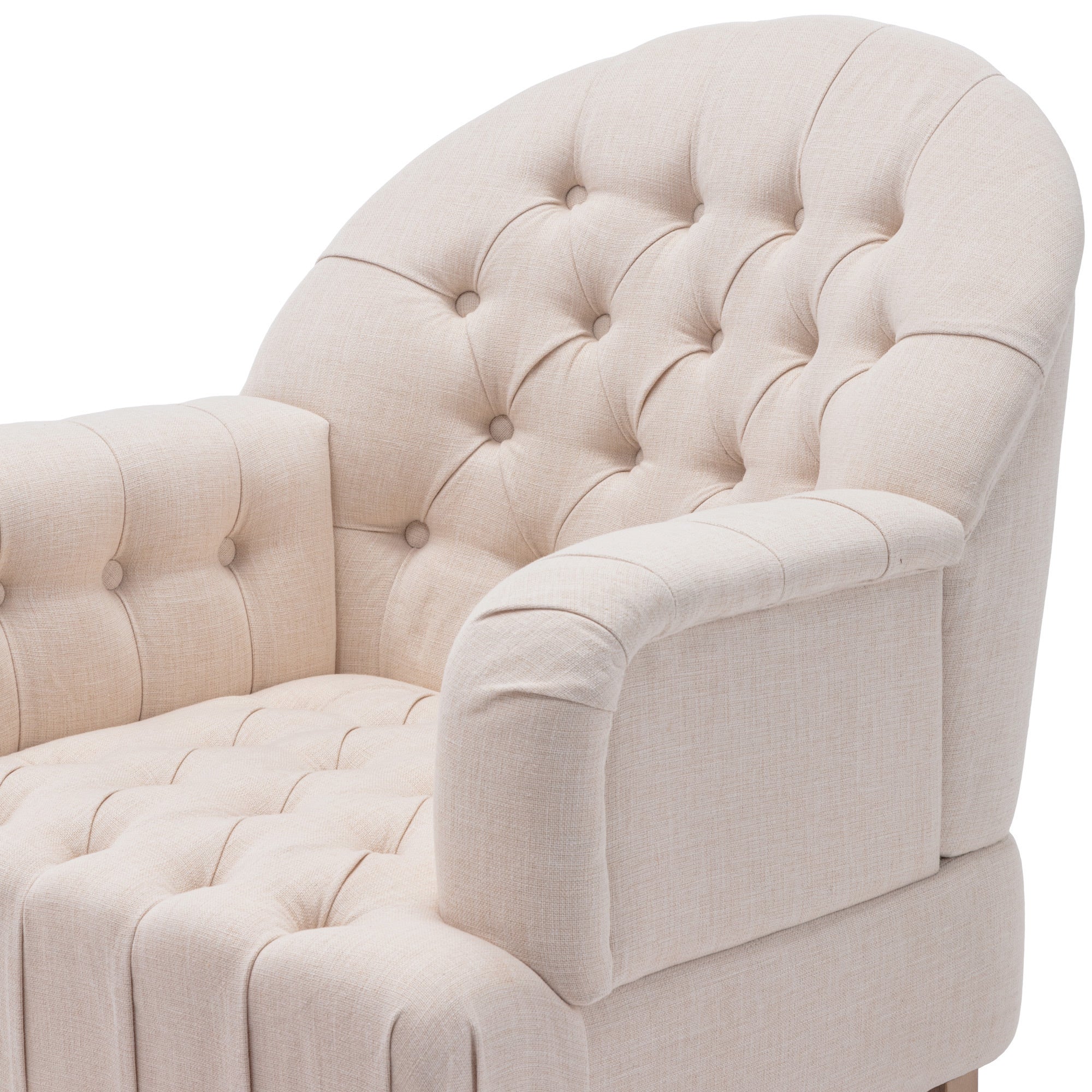 Accent Button-Tufted Upholstered Chair Set with Linen Fabric