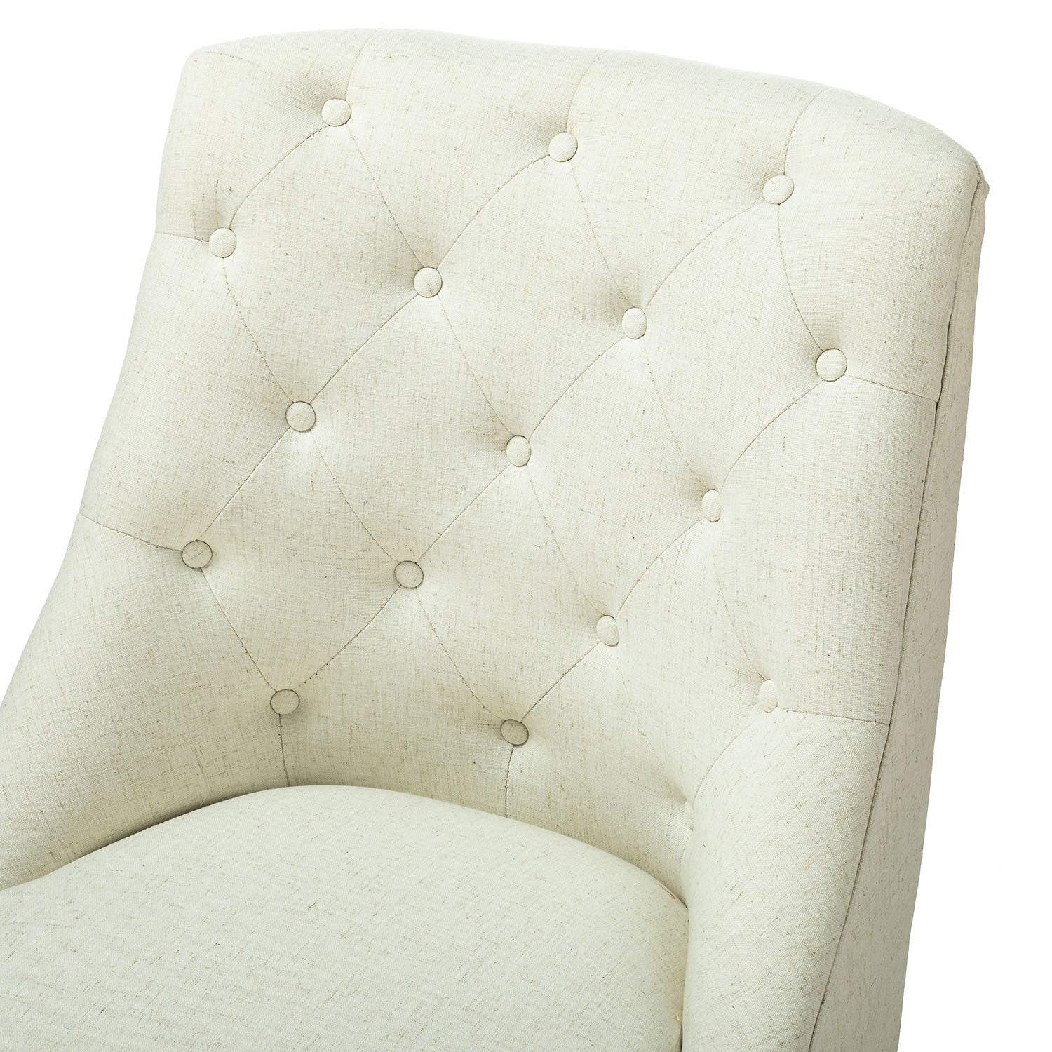 Modern Office Chair with Button Tufted - Ivory