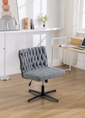 Armless Office Desk Chair No Wheels - Grey