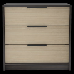 3-Drawer Rectangle Dresser - Black Wengue and Light Oak