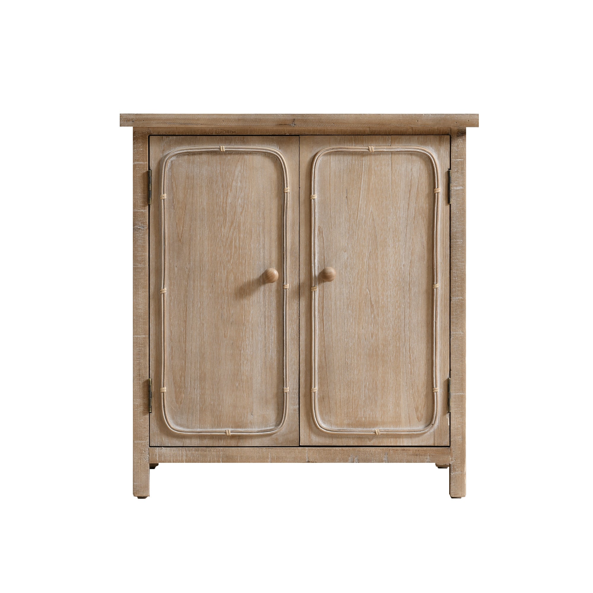 Accent Storage Cabinet Retro Wooden with 2 Doors and Shelves