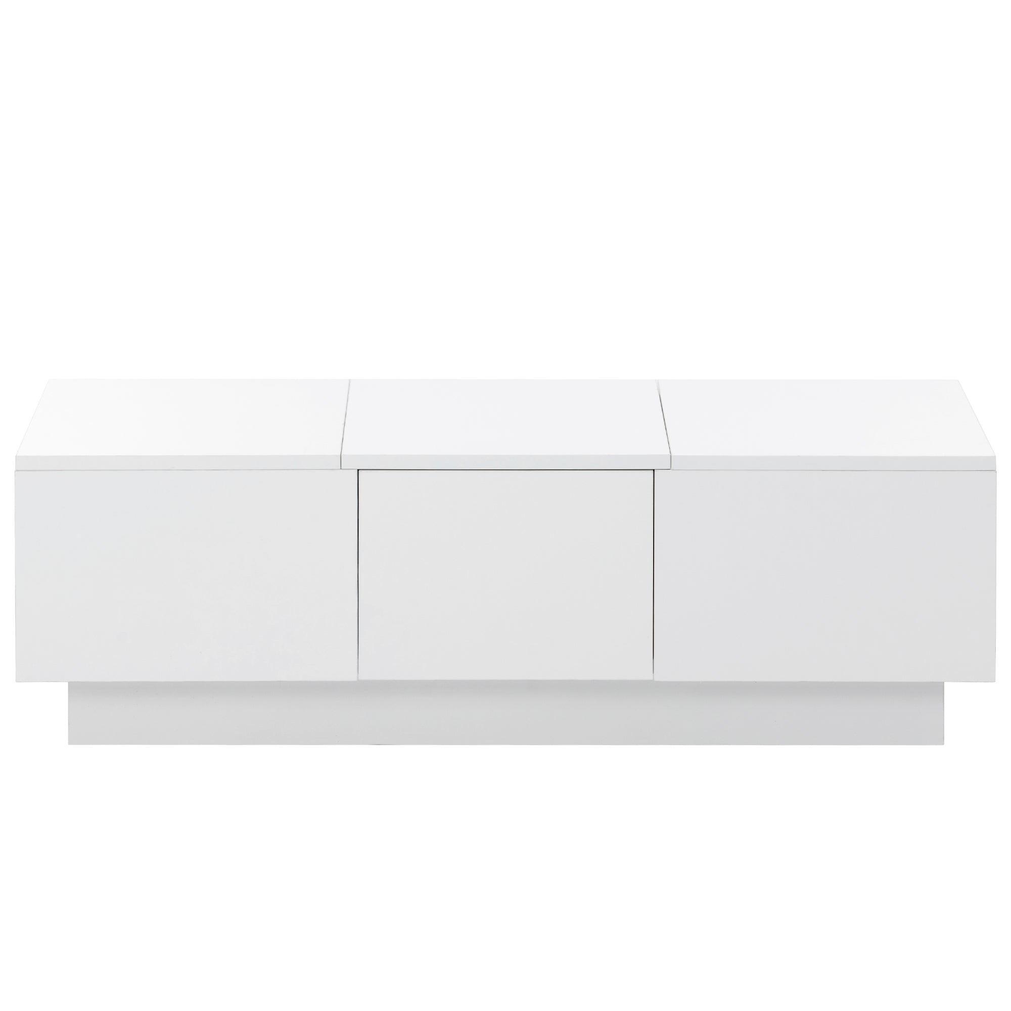 Multifunctional Coffee Table with 2 large Hidden Storage Compartment - White