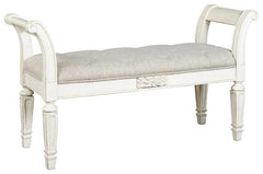 French Style Traditional Accent Bench - Antique White