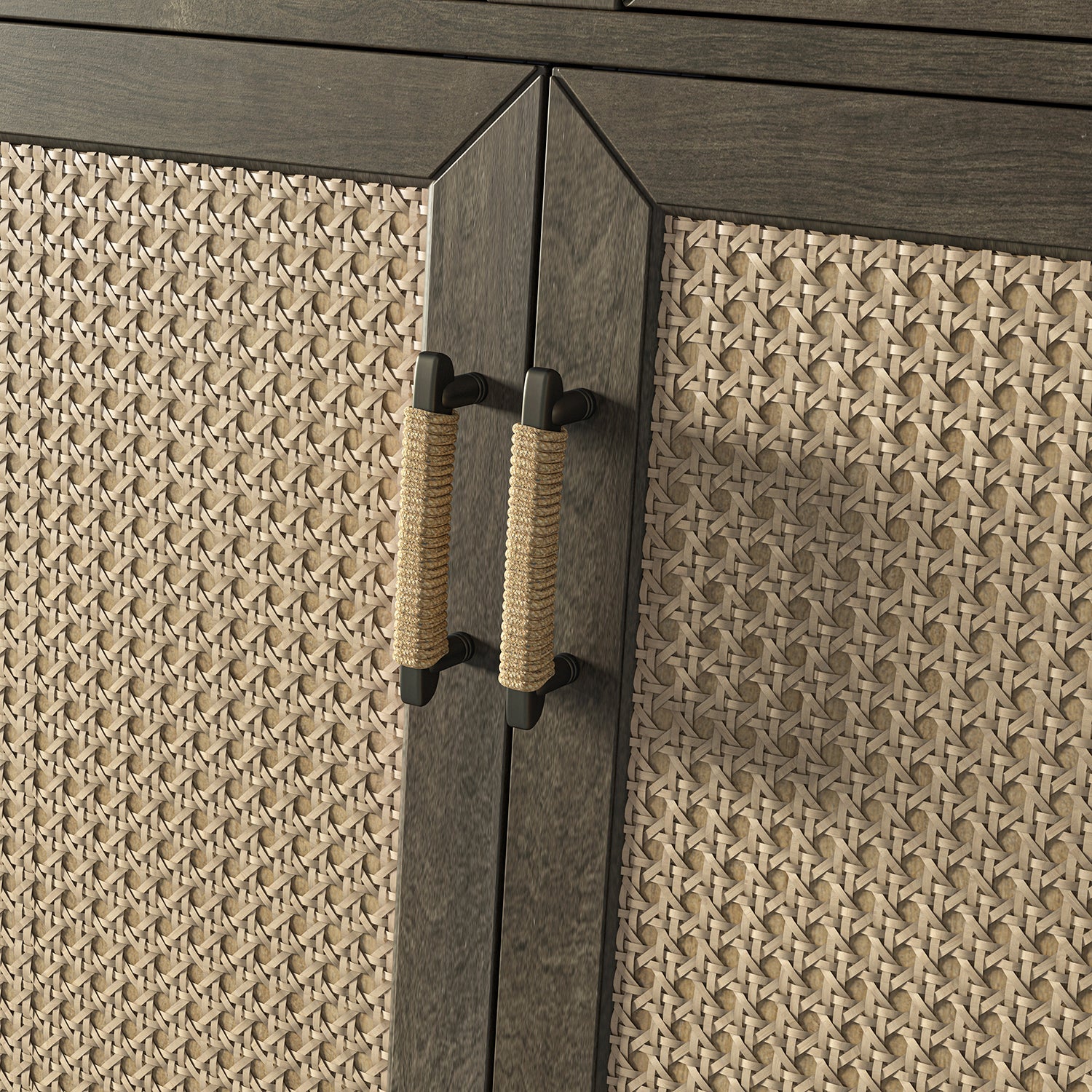 36'' Tall 2 - Door Accent Cabinet - Grey Wood