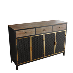 MAICOSY 48" Wide 4 Doors Modern Sideboard with 3 Top Drawers Attractive Stand