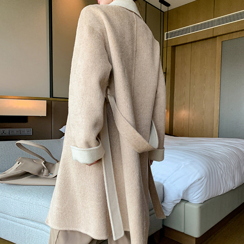 Elegant Ladies Wool Double-Faced Coat