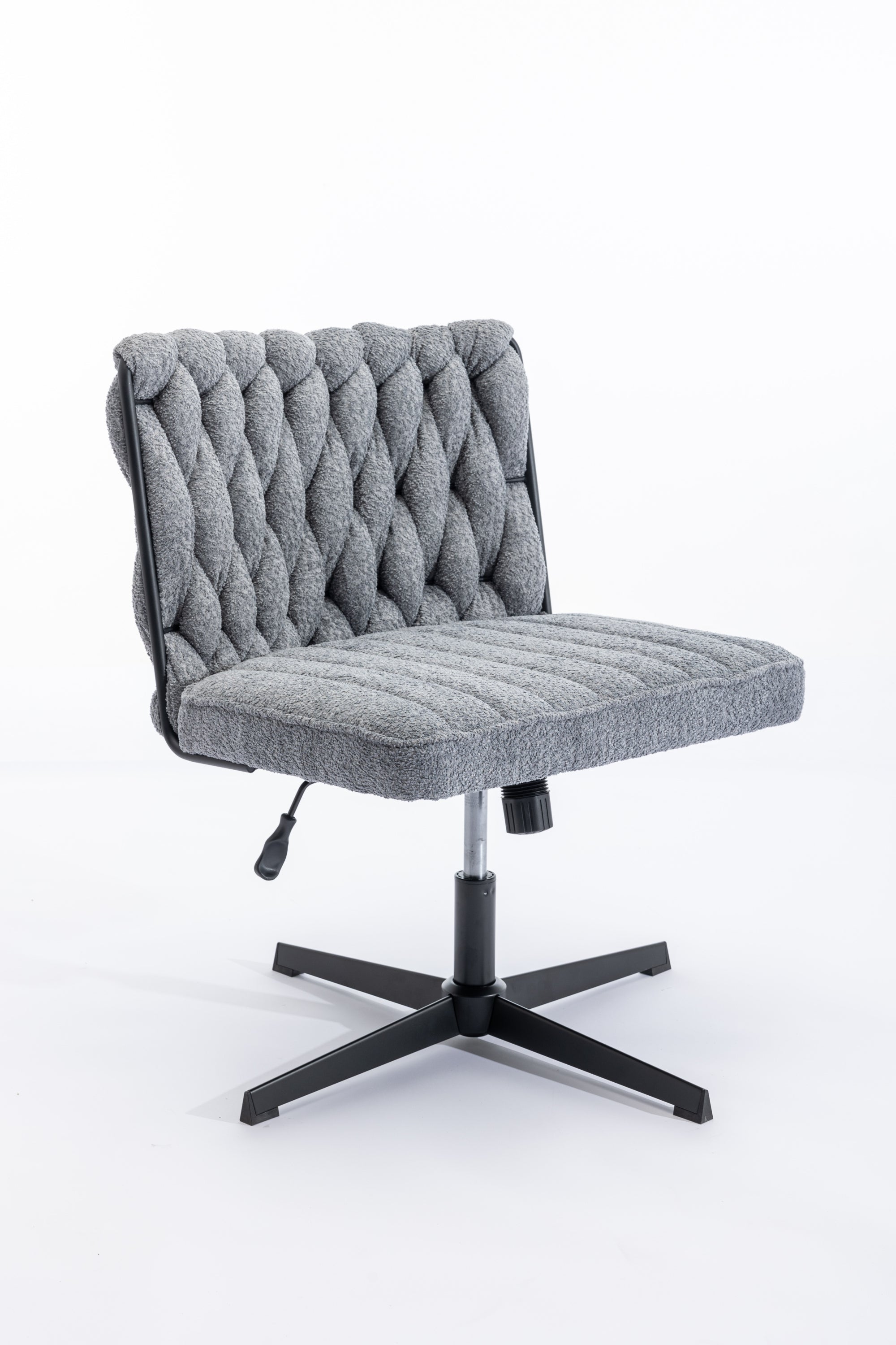 Armless Office Desk Chair No Wheels - Grey