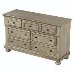 Solid Wood Seven-Drawer Dresser for Nursery, Kid’s Room, Bedroom - Stone Gray