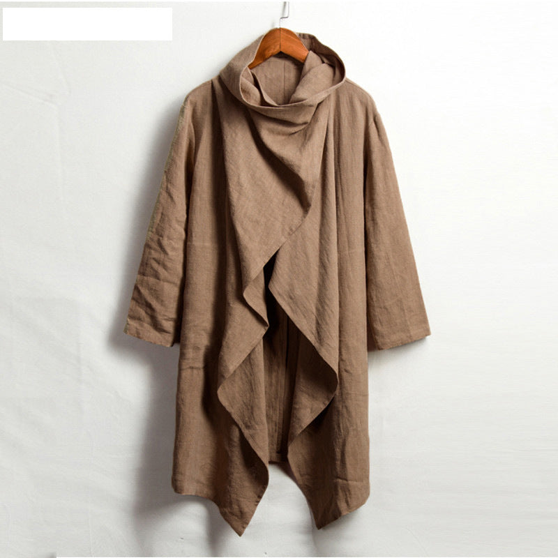 Men Long Sleeve Cardigan Trench Coat