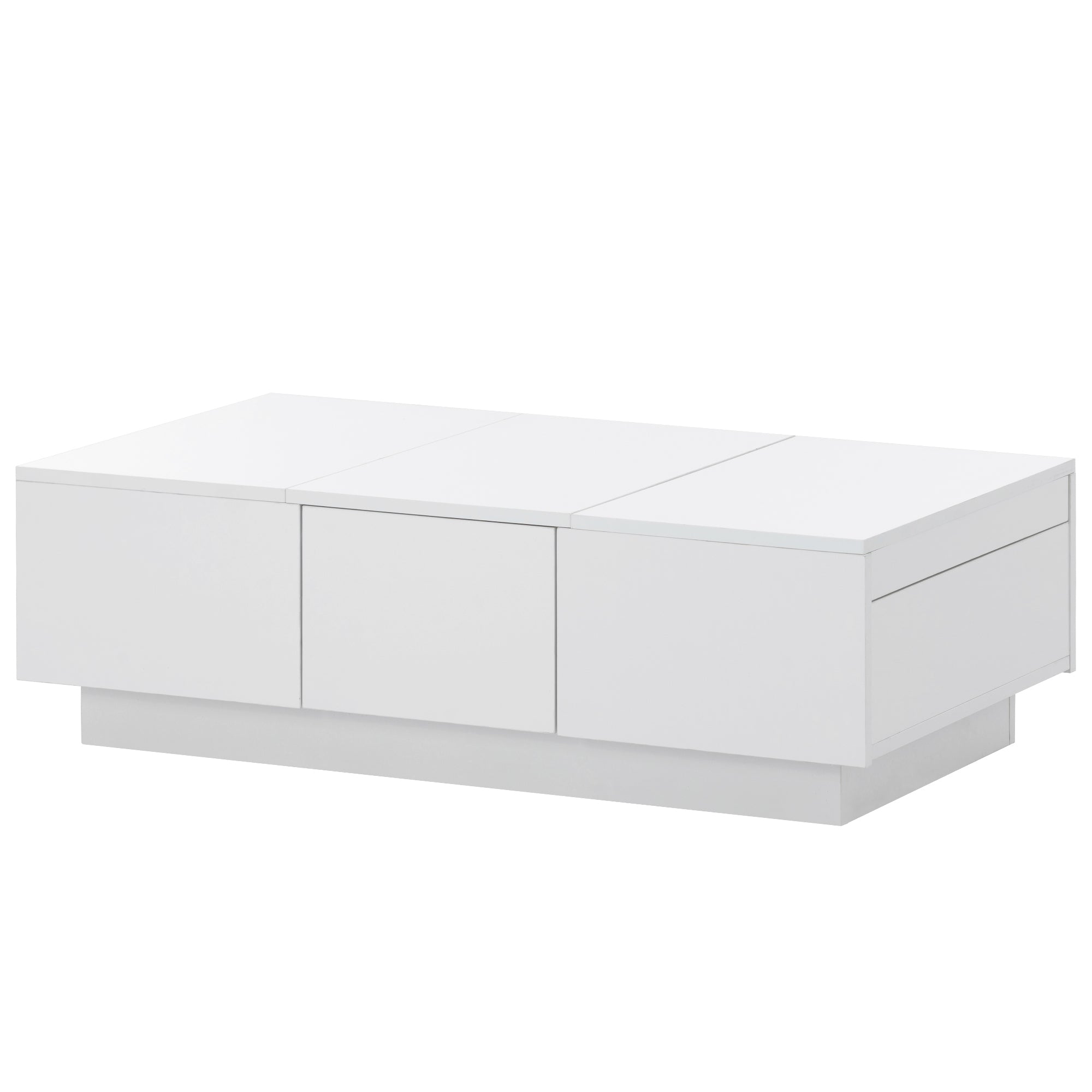 Multifunctional Coffee Table with 2 large Hidden Storage Compartment - White