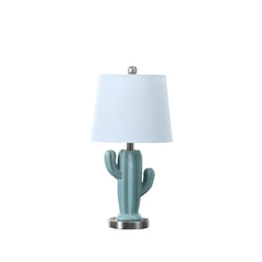 22" Cactus Ceramic Plant Modern Metal Table Lamp