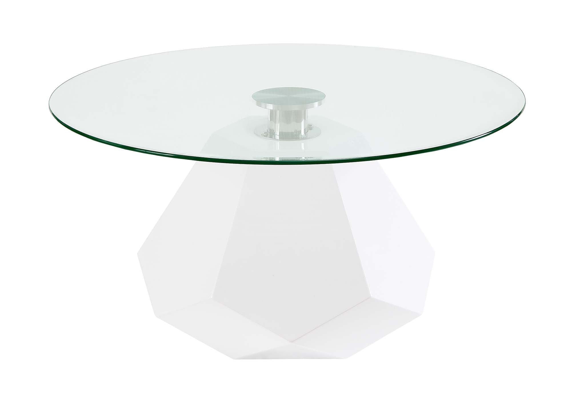 White High Gloss & Clear Glass Coffee Table