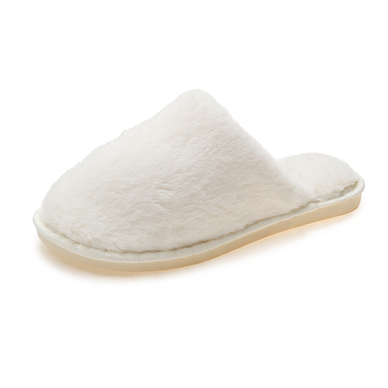 Women Flat Plush Slippers Ladies Footwear with Anti Slip Rubber Sole