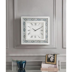 Wall Clock in Mirrored & Faux Agate