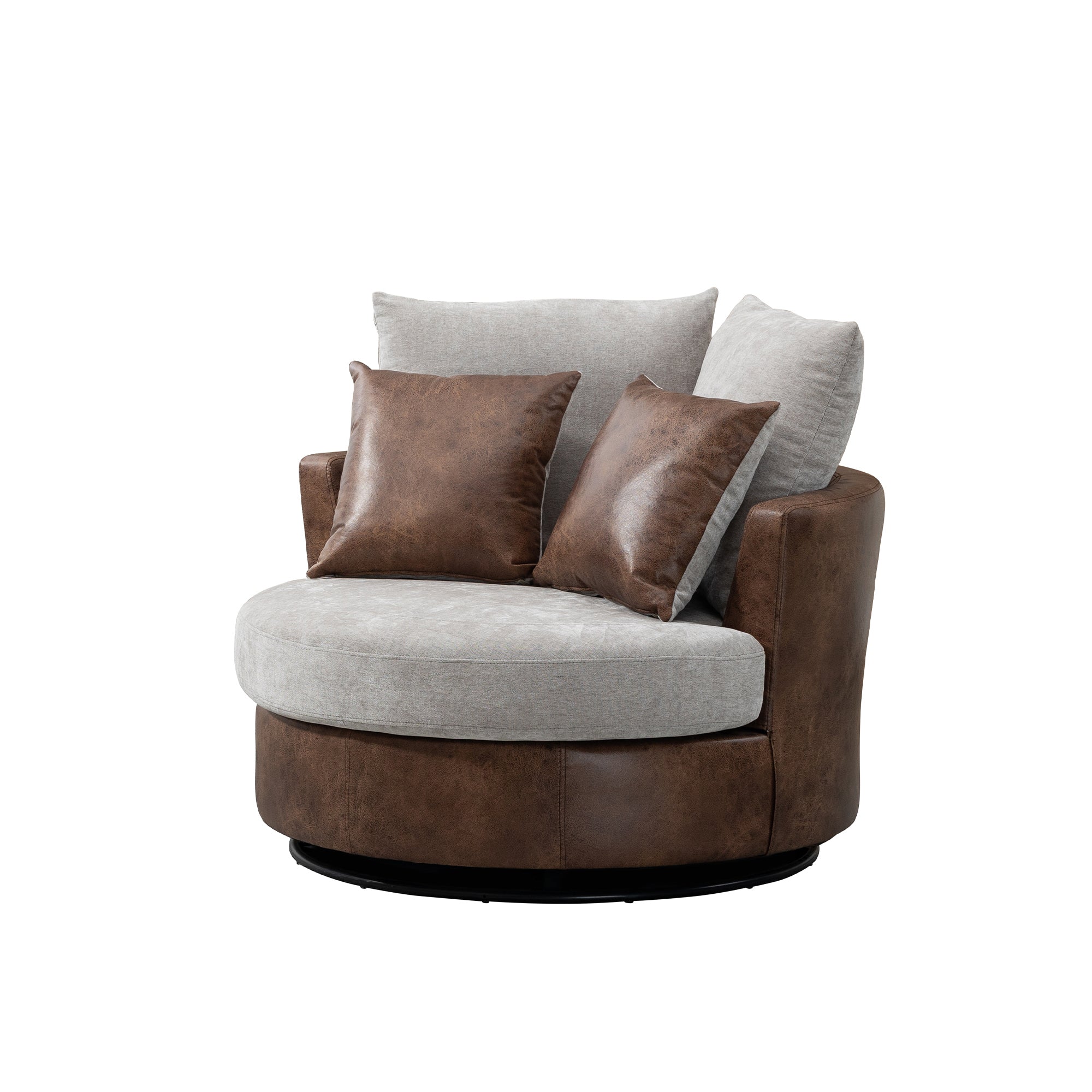 Chair and Sofa With 4 Pillows 360 Degree Swivel Round Sofa