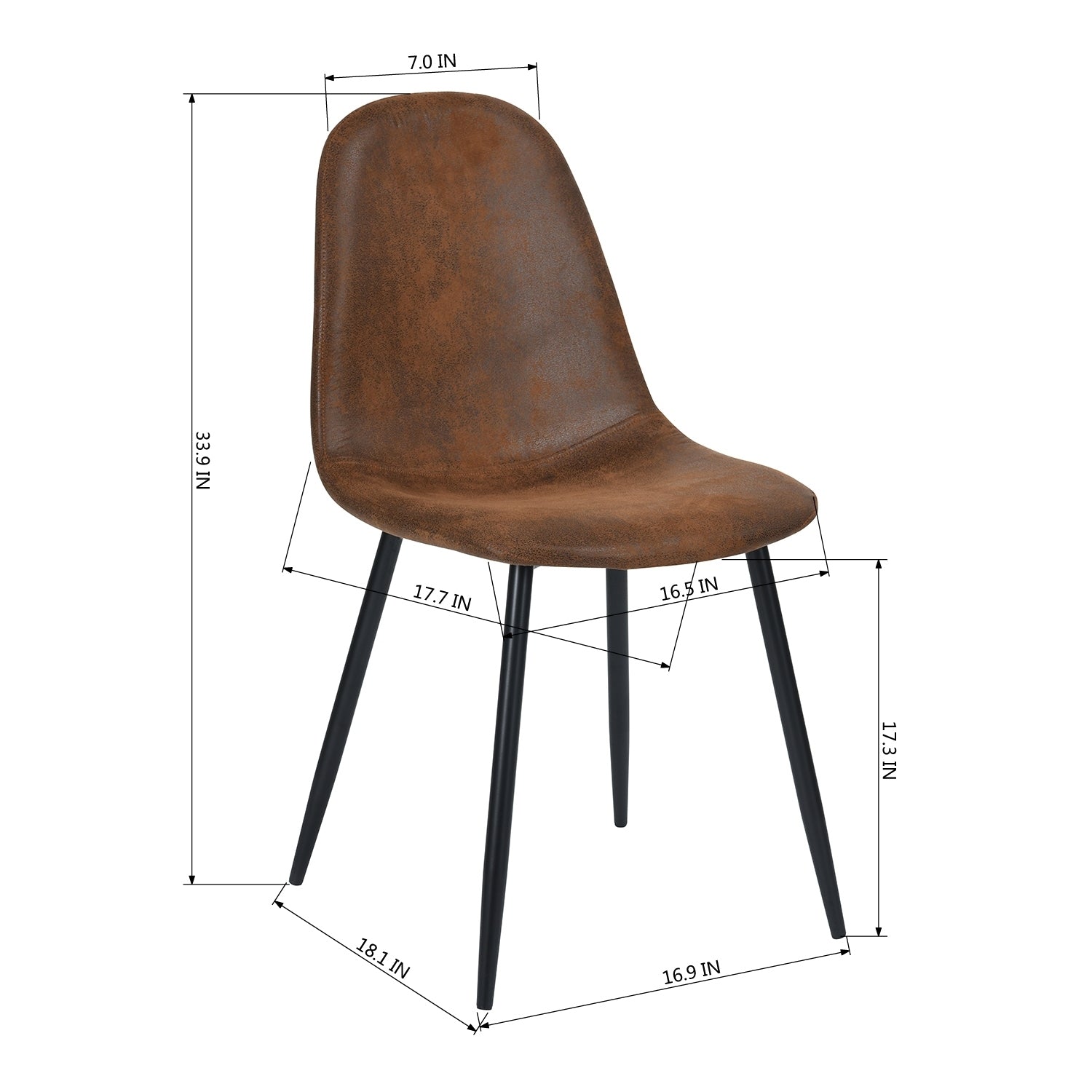 Scandinavian velvet chairs - Suede Brown (Set of 4)