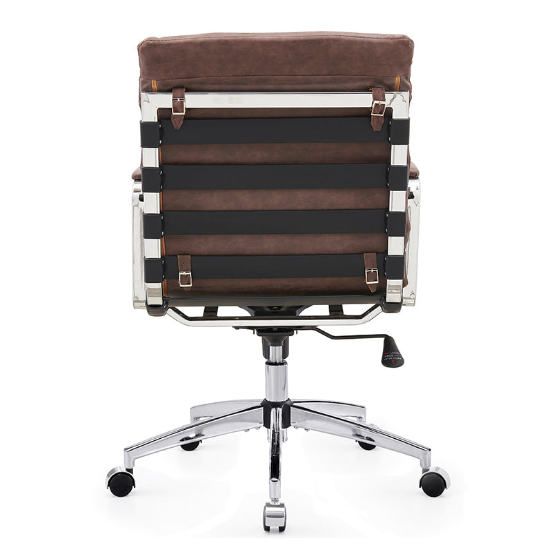 Modern Swivel Office Desk Chair Luxury Executive Boss Ergonomic Computer Chair  - Antique Brown