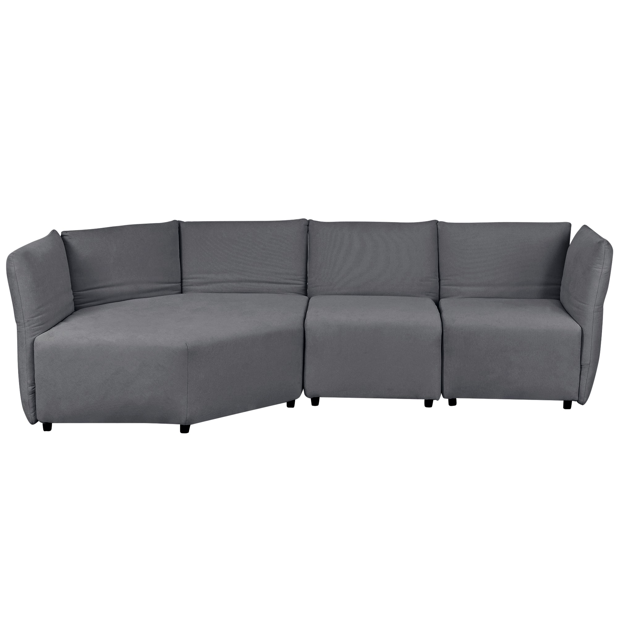 Stylish Sofa Set with Polyester Upholstery with Adjustable Back with Free Combination for Living Room - Gray