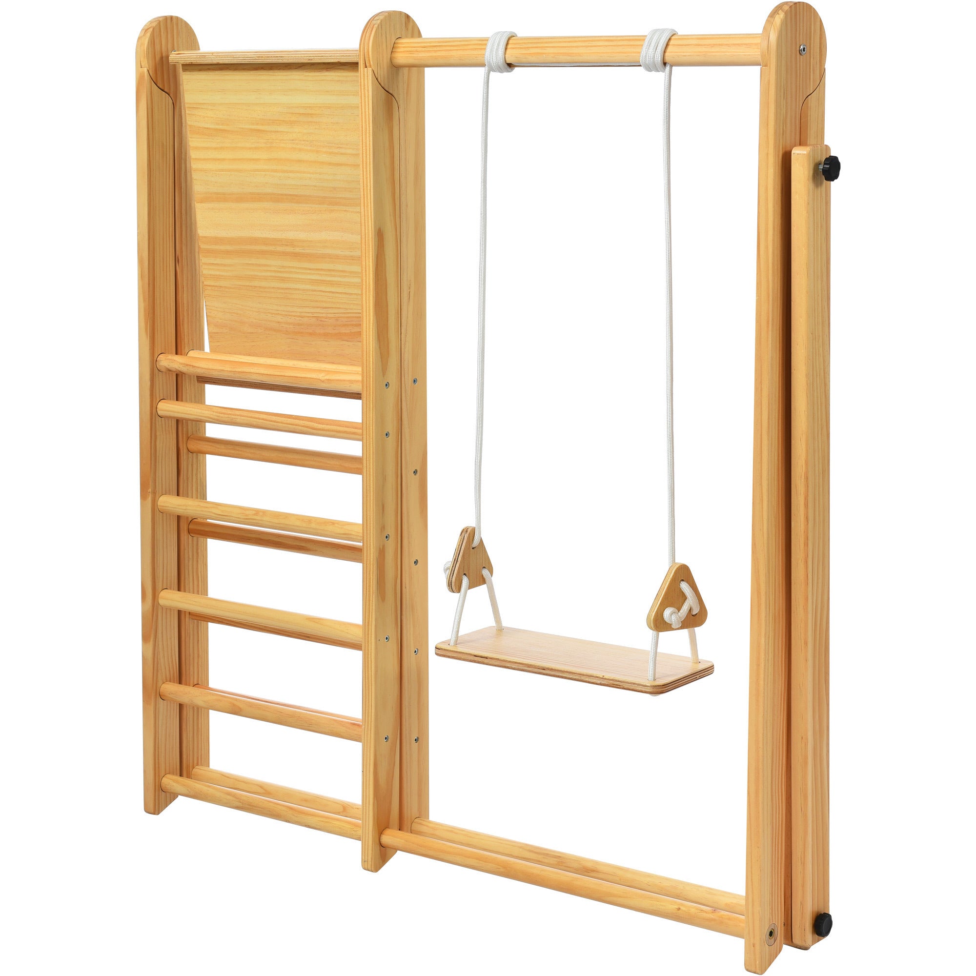 Wooden Swing and Slide Set Indoor Foldable Climbing Playground Play set for Kids/Toddlers