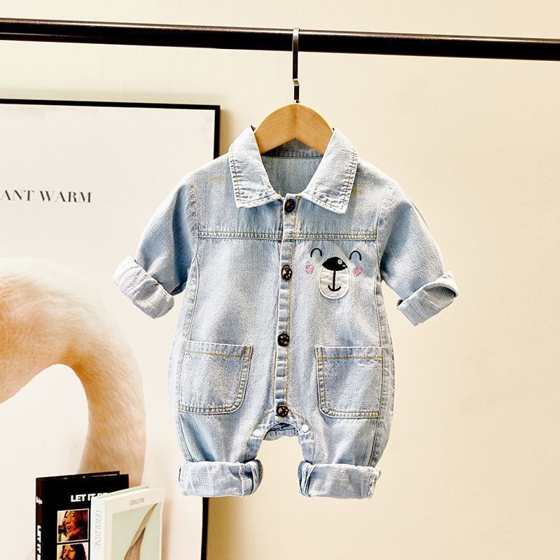 Little Boys Baby Onesie Denim Romper