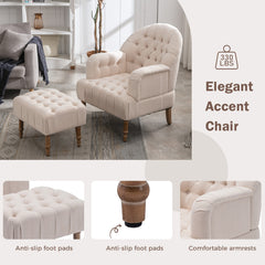 Accent Button-Tufted Upholstered Chair Set