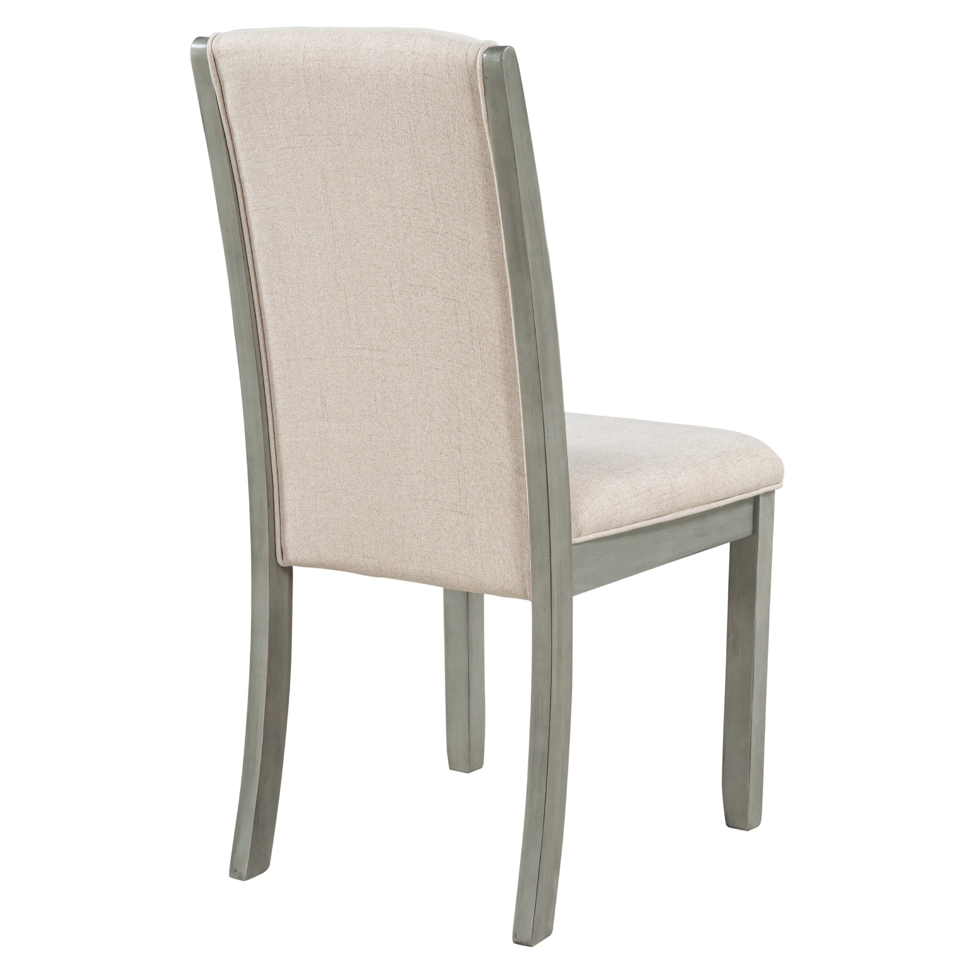 Farmhouse Wood Full Back Dining Chairs with Upholstered Cushions (Set of 4) - Grey