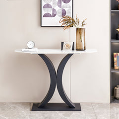 Modern Console Table Metal Frame with Adjustable foot pads for Entrance - Black