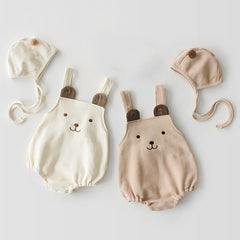 Baby Strapless Onesie Outfit with Detachable Cap for Boys and Girls