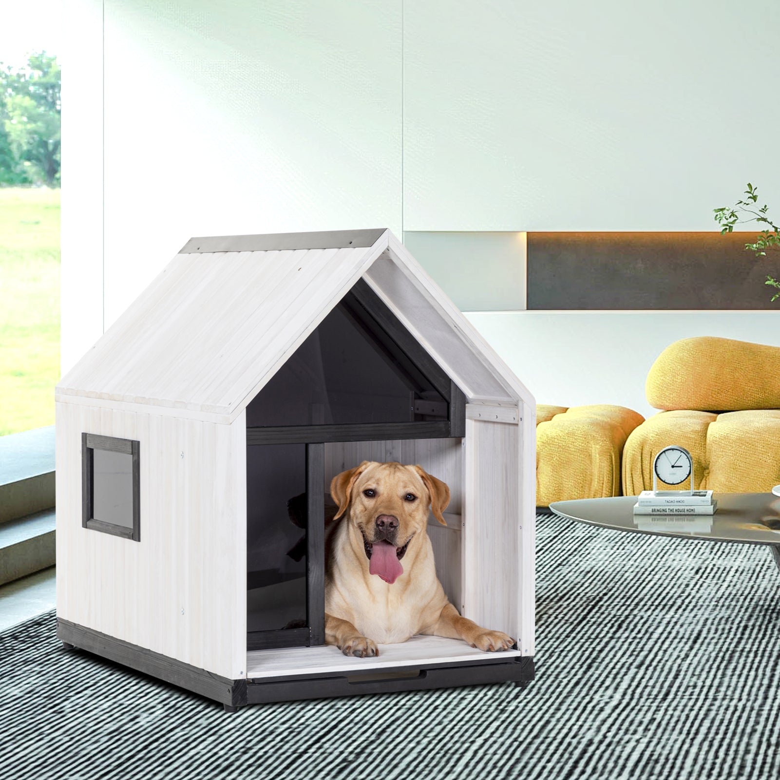Outdoor Dog House Sun Protection for Small Medium Large Sized Dogs, Weatherproof with Slide Out Floor for Easy Cleaning