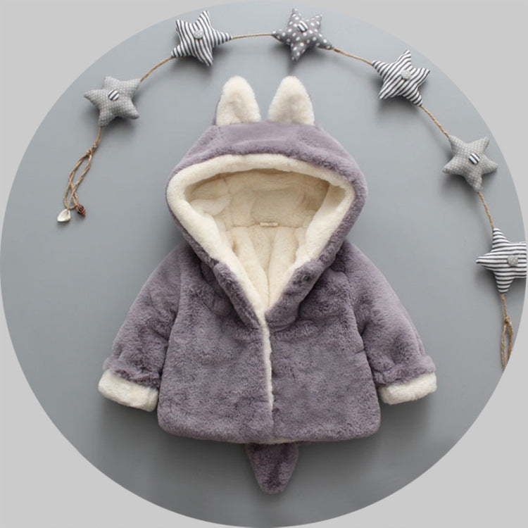 Winter Clothes for Baby Girls, Plush Cotton Baby Sweater, Toddler Hoodie