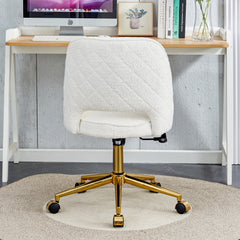 Modern Office Chair Adjustable 360 ° Swivel Chair - White